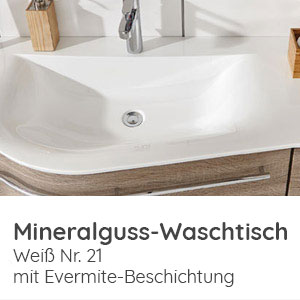 Waschtisch-Typ / -Farbe: Mineralguss Evermite Weiß 1406 mm Breite - Ablage links