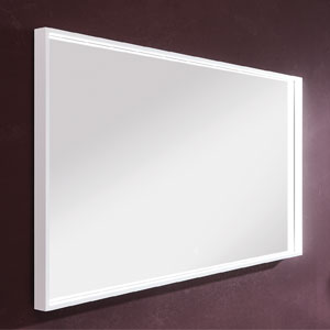 Ausführung Flächenspiegel: Alurahmen weiß matt lackiert - 1400 mm Breite