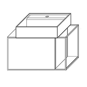 Ausführung Waschtisch mit Unterschrank: Becken rechts