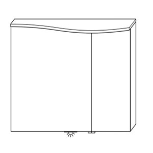 Ausführung Spiegelschrank: LED-Beleuchtung rechts