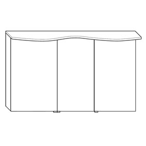 Ausführung Spiegelschrank: Türanschlag Mitteltür rechts