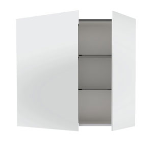 Türanschlag Spiegelschrank: Große Tür links, kleine Tür rechts