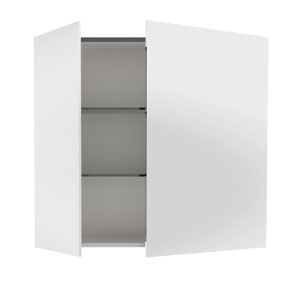 Türanschlag Spiegelschrank: Große Tür rechts, kleine Tür links