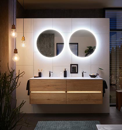 Pelipal Solitaire 6010 Badmöbel Set Holz LED Beleuchtung Grifflos Pelipal Solitaire 6010 Badmöbel Set Holz LED Beleuchtung